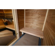 Leil Patio M Gartensauna Innenraum mit Holzbänken und Holzwänden