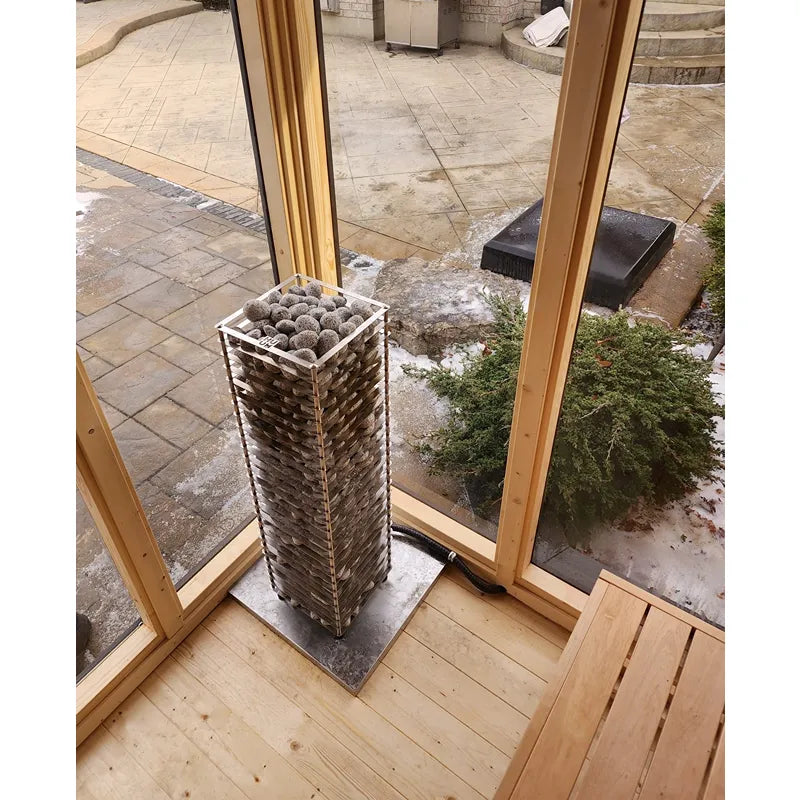 Leil Patio S Gartensauna 4 Personen mit Saunaofen und Saunasteine in Gartensetting