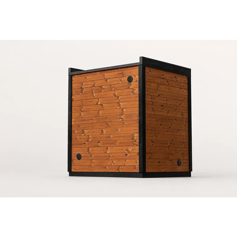 Leil® Patio XXS Gartensauna von Leil® Saunas mit Holzverkleidung und schwarzem Rahmen, 3-Personen Sauna