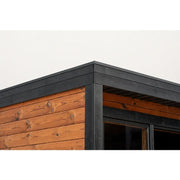 Leil® Patio XXS Gartensauna von Leil® Saunas mit Holzwandkonstruktion und schwarzem Dach