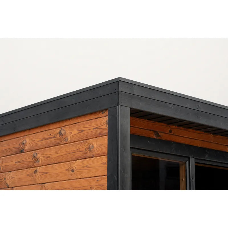 Leil® Patio XXS Gartensauna von Leil® Saunas mit Holzwandkonstruktion und schwarzem Dach