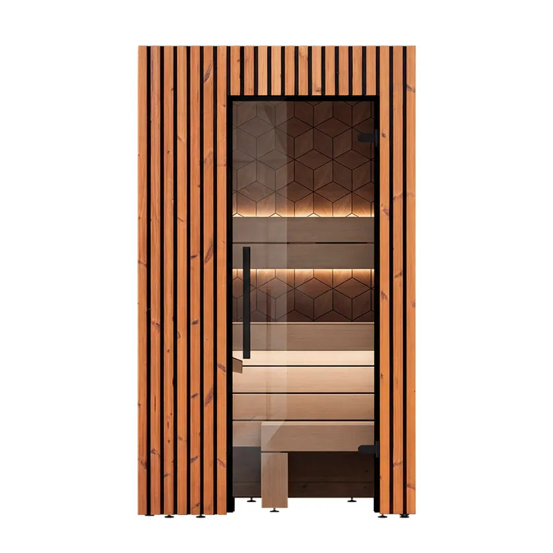 Leil® Saunas Como 1-120 Innensauna für 1 Person mit Holzverkleidung und Glastür