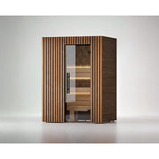 Leil Saunas Como 2-150 Innensauna 2 Personen mit vertikalem Holzdesign und Glastür