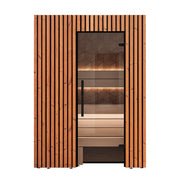 Leil Saunas Como 2-150 Innensauna 2 Personen mit Holzverkleidung, Glastür und Holzbänken
