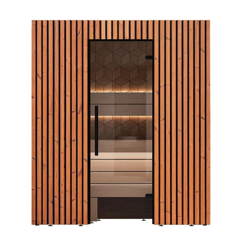Leil Saunas Como 3-180 Innensauna 3 Personen mit Holzverkleidung, Glastür und Holzbänken