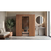 Leil® Saunas Como 4-180 Innensauna für 4 Personen mit Holzverkleidung in modernem Badezimmer