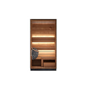 Leil® Viva 120 Kompakte Gartensauna 1 Person Innenraum mit Holzbänken und LED-Beleuchtung