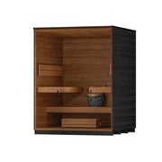 Leil® Viva 180 – 4 Personen Gartensauna von Leil® Saunas mit Holzinnenraum, Bänken und schwarzem Außengehäuse