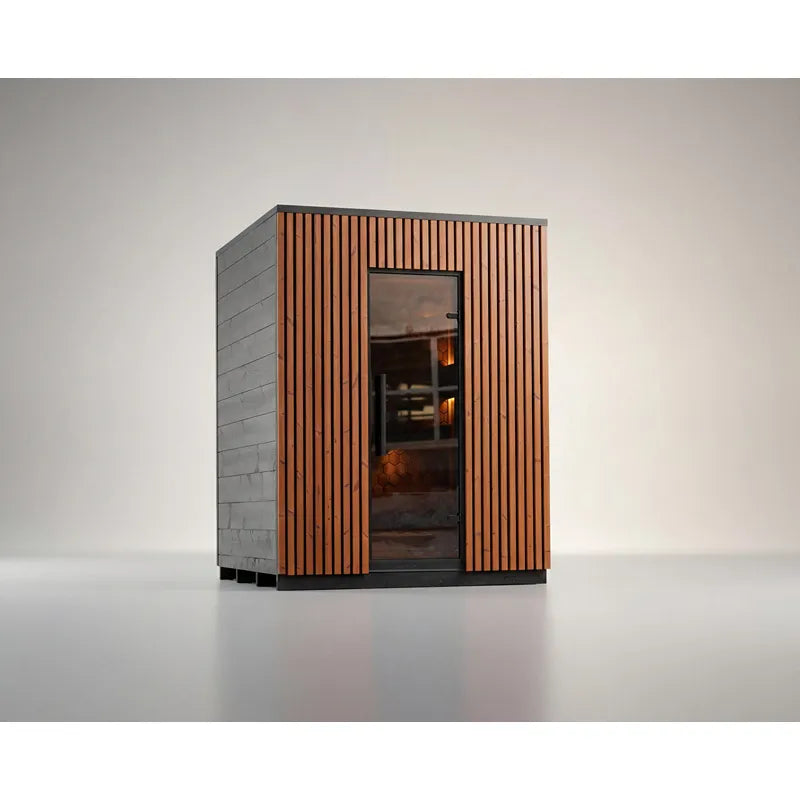Leil® Viva 180 4 Personen Gartensauna von Leil® Saunas mit Holzverkleidung und Glastür