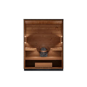 Leil® Viva 180 – 4 Personen Gartensauna von Leil® Saunas mit Holzinnenraum, zwei Bänken und Saunaofen