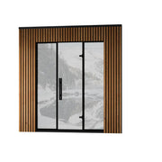 Leil® Viva 250 Gartensauna 4 Personen XL mit Glasfront von Leil® Saunas, Holzfassade mit großer Glastür