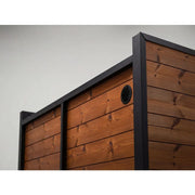 Leil® Viva 250 Gartensauna 4 Personen XL mit Glasfront von Leil® Saunas – Holzfassade mit schwarzem Rahmen und Lüftungsgitter