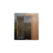 Nordik Wellness Signature L - Premium-Gartensauna für Familien mit offener Tür, modernes Design mit Holzverkleidung in Garten