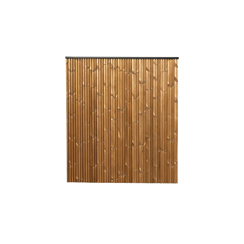 Nordik Wellness Signature L Premium-Gartensauna mit vertikalen Holzlamellen und schwarzem Dach