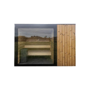 Nordik Wellness Signature L Premium-Gartensauna für Familien mit Holzbänken und großem Fenster