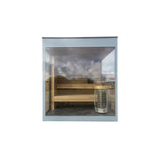 Nordik Wellness Signature M Kompakte Luxus-Gartensauna mit Holzbänken, Glastür und integriertem Saunaofen