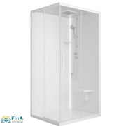 Novellini Glax 1 2.0 A Komplettdusche in Weiß Matt – harmonisches Erscheinungsbild mit dezenten Konturen und integrierter Dampf- und Duschfunktion