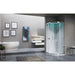 Moderne Badezimmeransicht mit der Novellini Eon R Runddusche – Komplettdusche mit Glasfront, Massagedüsen und LED-Beleuchtung in elegantem Design.
