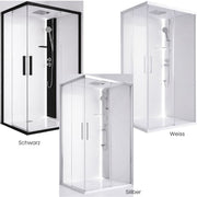Novellini Glax 1 Dampfdusche Farbvarianten Schwarz Weiss Silber