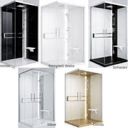 Novellini Glax 2 Dampfdusche Farbvarianten Übersicht Weiss Komplett Weiss Schwarz Silber Corda