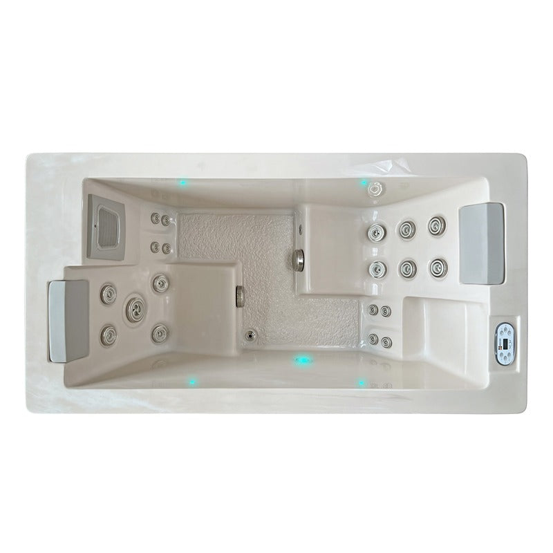 Passion Spas Serene 2 Outdoor Whirlpool Draufsicht mit ergonomischen Sitzplätzen und klarer Linienführung