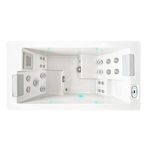 Passion Spas Serene 2 Outdoor Whirlpool Draufsicht mit zwei Sitzplätzen und integrierten Massagejets