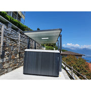 Passion Spas Activity 1 Swim Spa mit Überdachung auf Terrasse mit Berg- und Seeblick