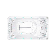 Passion Spas Activity 2 Swim Spa von oben, Draufsicht mit Düsen und Bedienelemente für 3-Personen Whirlpool