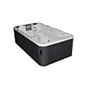 Passion Spas Aquatic 1 Eco Swim Spa für 3 Personen mit schwarzem Rahmen und weißem Innenbecken