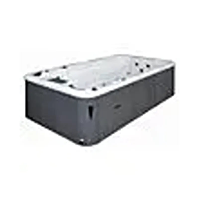 Passion Spas Aquatic 1 Eco Swim Spa für 3 Personen mit weißem Beckenrand und dunkelgrauem Rahmen