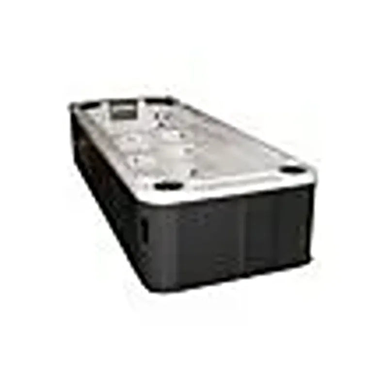 Passion Spas Aquatic 2 Swim Spa für 2 Personen mit schwarzem Außengehäuse und weißer Innenwanne