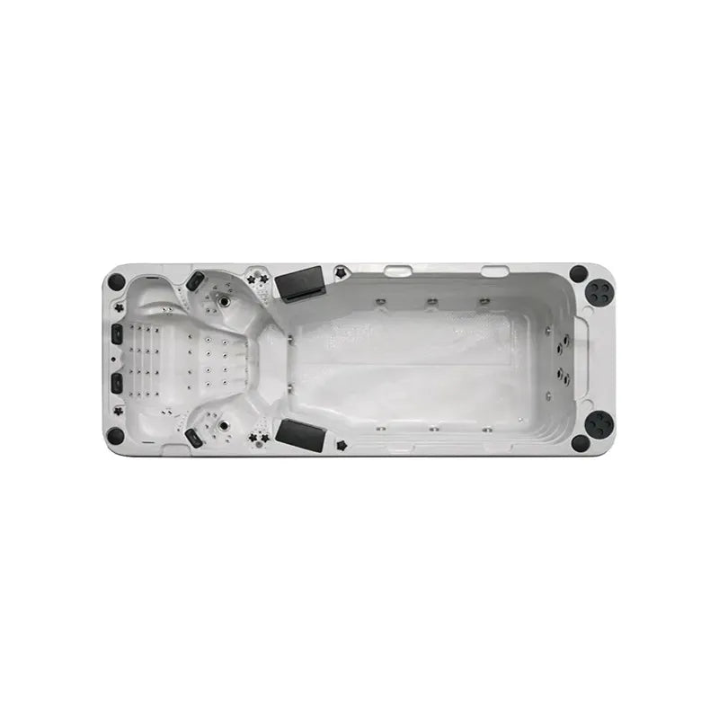 Passion Spas Aquatic 5 Swim Spa für 4 Personen von oben mit Whirlpool-Funktionen und Düsensystem