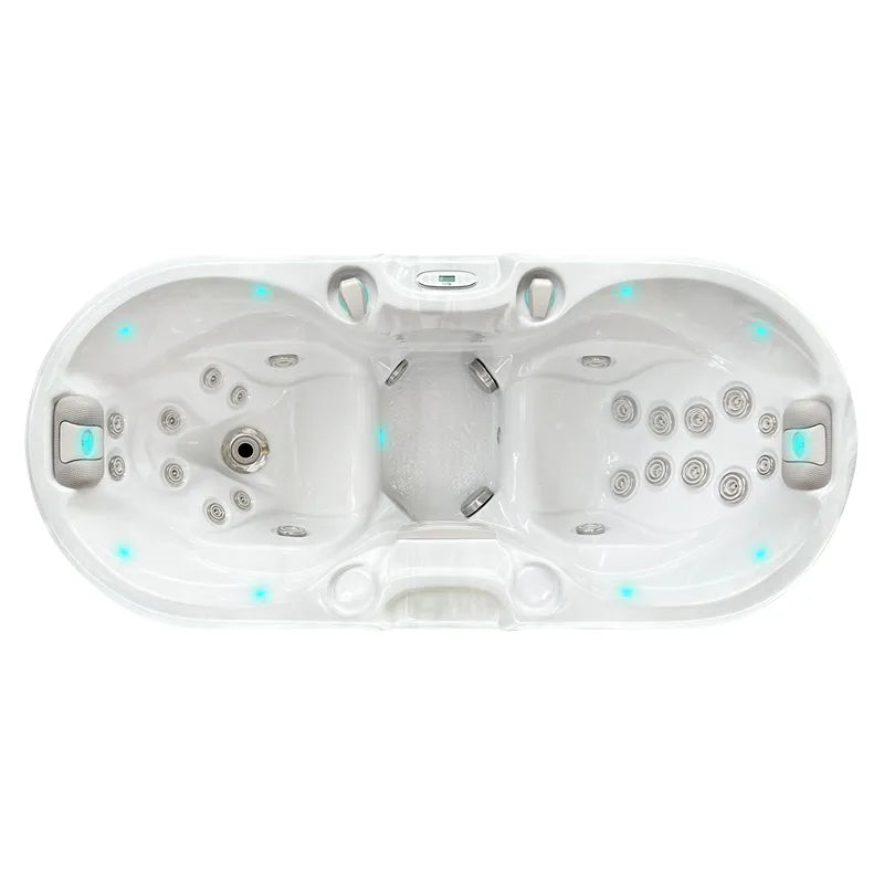 Top-View des Passion Spas Bliss Whirlpools mit ergonomischem Design und LED-Licht