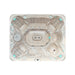 Draufsicht des Passion Spas Harmony Whirlpools in Beige mit Mittelbereich, vielfältigen Massagedüsen und LED-Spots