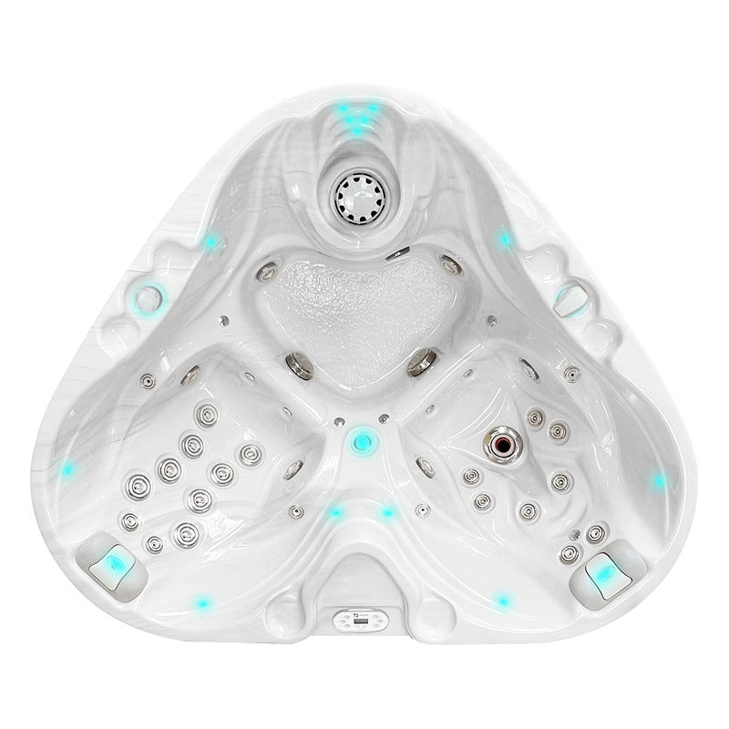 Passion Spas Heart Whirlpool in Weiß mit stilvoller Innenform, gezielter Hydrotherapie-Ausstattung und romantischem Design