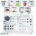  Alt-Text: Whirlpool Passion Spas Indulgence mit Icons zu Massagefunktionen, Reinigungssystemen, Skimmer Bar und optionalem Entertainmentpaket.