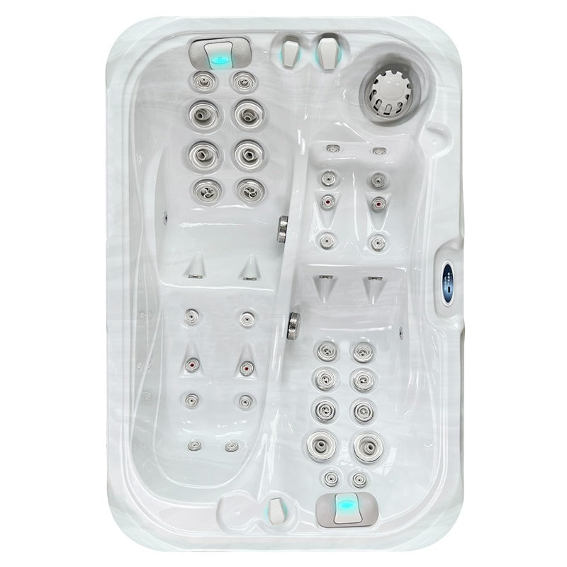 Passion Spas Indulgence Whirlpool in Weiß mit klarer Linienführung, ergonomischem Design und präziser Hydromassage-Ausstattung