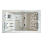 Passion Spas Serene 3 Outdoor Whirlpool Draufsicht mit ergonomischen Sitzplätzen und klarer Linienführung