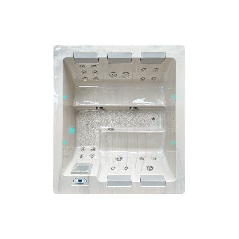 Passion Spas Serene 5 Outdoor Whirlpool Draufsicht mit mehreren Sitzplätzen und integrierten Massagejets