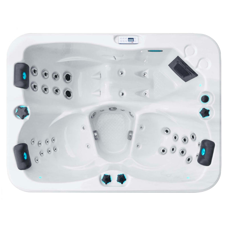 Interior view of the Renew Spa whirlpool with ergonomic acrylic tub for three Persons