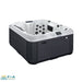 Platinum Spas Capri Luxury Hot Tub mit weißer Acrylwanne und grauer Verkleidung – kompakter Whirlpool für vier Personen mit Massagejets und Touchdisplay