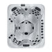 Vogelperspektive auf den Platinum Spas Capri Luxury Hot Tub mit vier ergonomischen Sitzplätzen und 49 strategisch platzierten Hydrojets