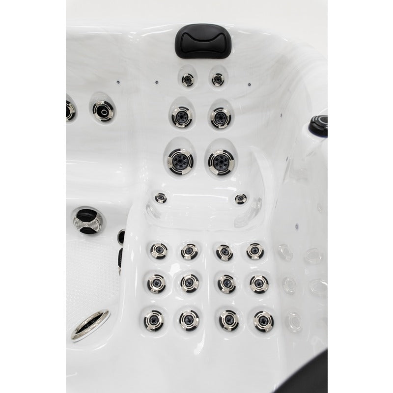 Platinum Spas Happy Whirlpool – ergonomischer Lounger mit gezielt angeordneten Massagedüsen und gepolsterter Kopfstütze