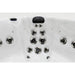Platinum Spas Happy Whirlpool – Nahaufnahme des Rückenteils mit mehreren Massagedüsen und gepolsterter Kopfstütze