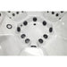  Innenansicht des Fußbereichs im Platinum Spas Palermo Luxury Hot Tub – mit LED-beleuchteten Düsen und ergonomisch angeordneten Massagepunkten für ganzheitliches Wohlbefinden.