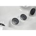 Nahaufnahme beleuchteter LED-Massagedüsen im Platinum Spas Palermo Luxury Hot Tub – elegante Lichtakzente für stimmungsvolle Wellnessmomente