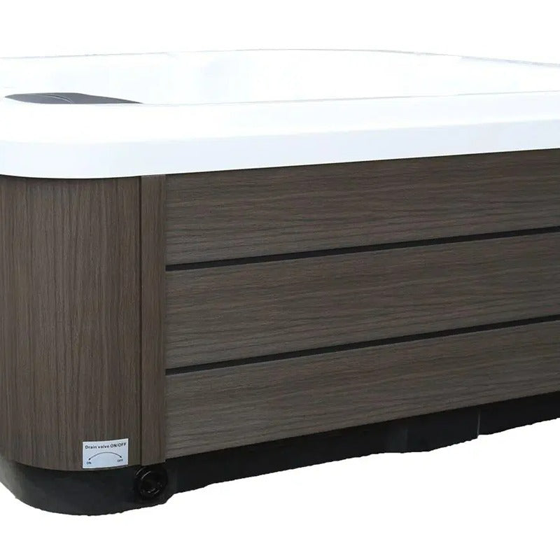 Linke Seitenansicht des Platinum Spas Vacation Lounge mit edlem Gehäusedesign