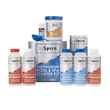 InSpire Premium Pool & Spa Starter Kit – vollständiger Lieferumfang mit Chlor, pH-Regulatoren und Teststreifen