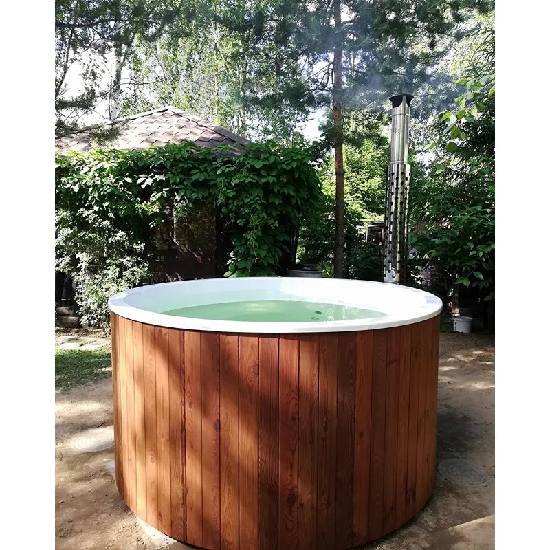 Polar Spa Elite 180 Outdoor Badefass mit integriertem Holzofen für 2-4 Personen