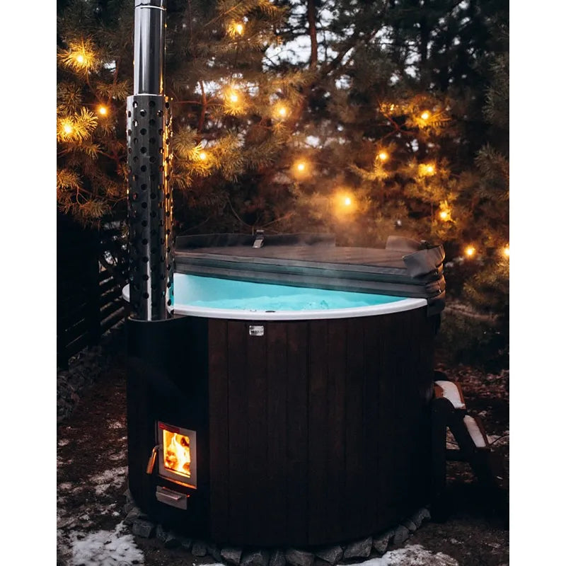Polar Spa Elite 180 Outdoor Badefass mit integriertem Holzofen für 2-4 Personen